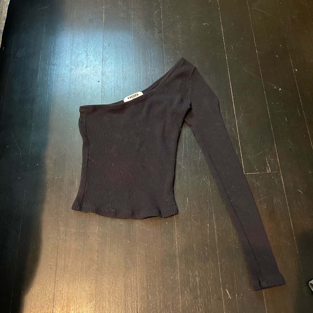 RSQ Black Ribbed Top
